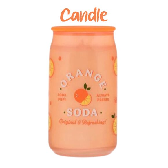 Candle Glass Jar Orange Soda - Picture 1 of 5